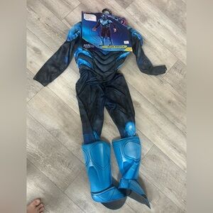 Blue and Black Superhero Costume. DC blue beetle